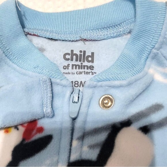 Carter's baby boys full zip fleece footie one piece Size 18M Pajama - Picture 3 of 5